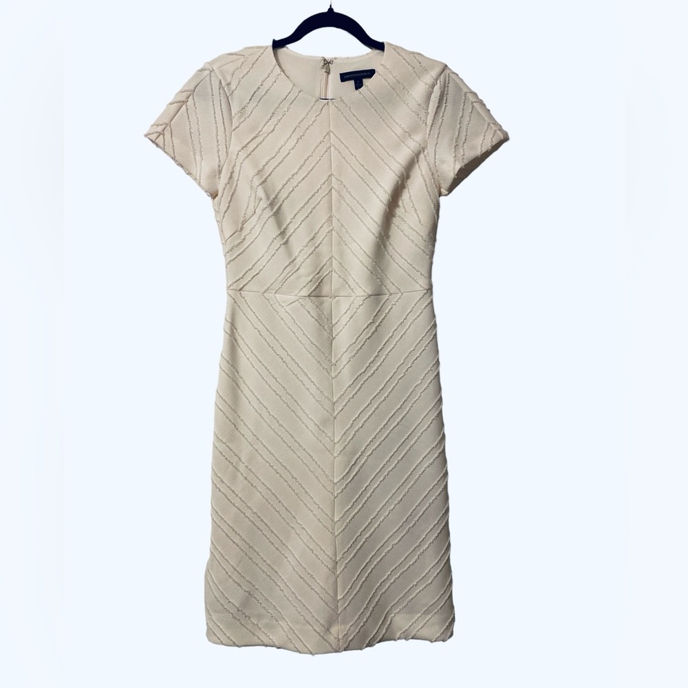 Women’s Size 2 Banana Republic Ivory Sheath Textured Career Dress